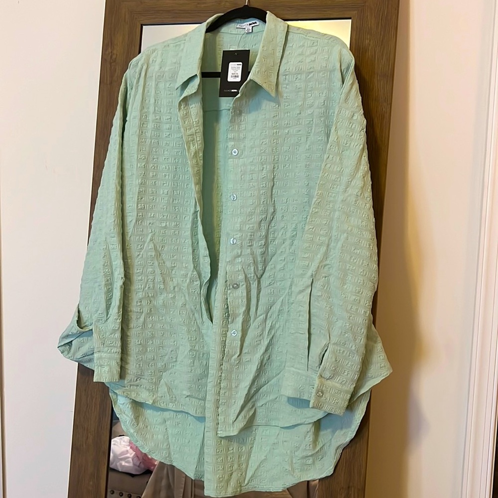 Brand New oversized sage top